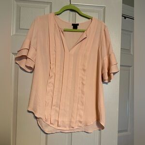 Ann Taylor Factory Blush Pleated Blouse